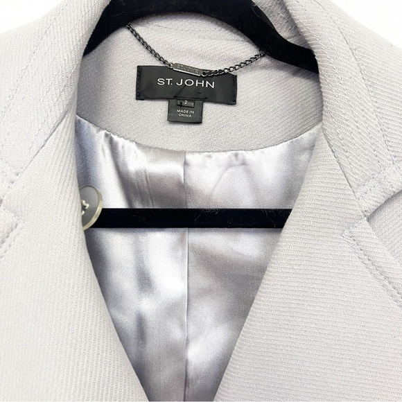 SZ 2 St. John Gray Wool Blend Coat - Picture 5 of 8